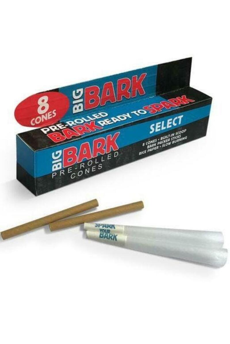 BigBark Select Slow burning rice Paper Pre-rolled Cones