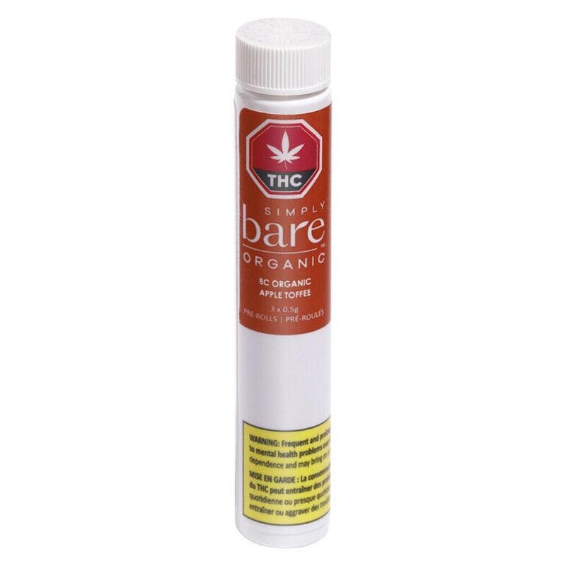 Simply Bare - BC Organic Apple Toffee Pre-Roll - 3x0.5g