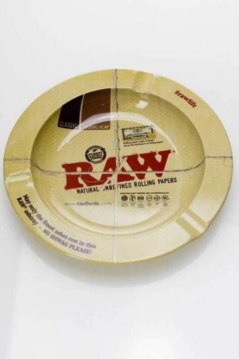 Raw metal ashtray with magnet backing