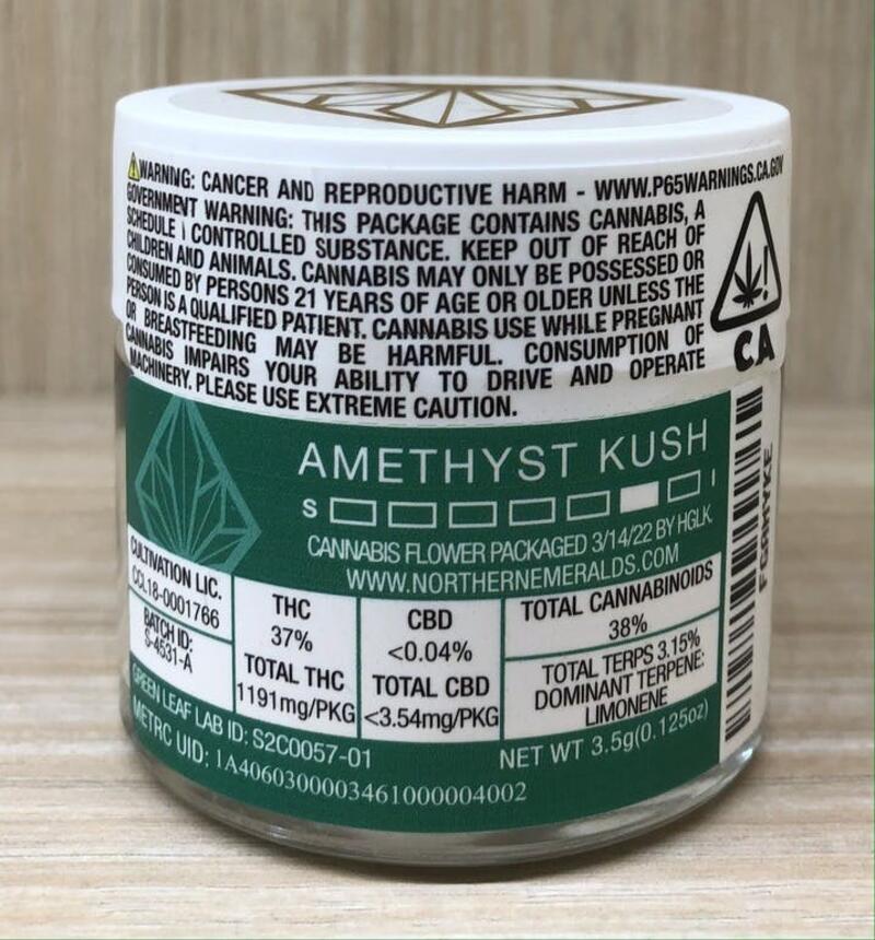 Northern Emeralds - NE Amethyst Kush 3.5g - 1 gram