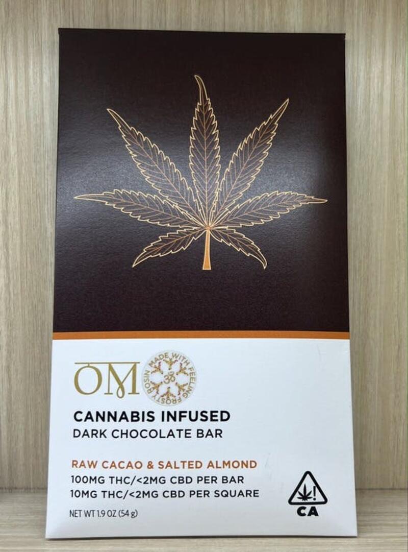 OM - OM Dark Chocolate cacao with salted almond bar