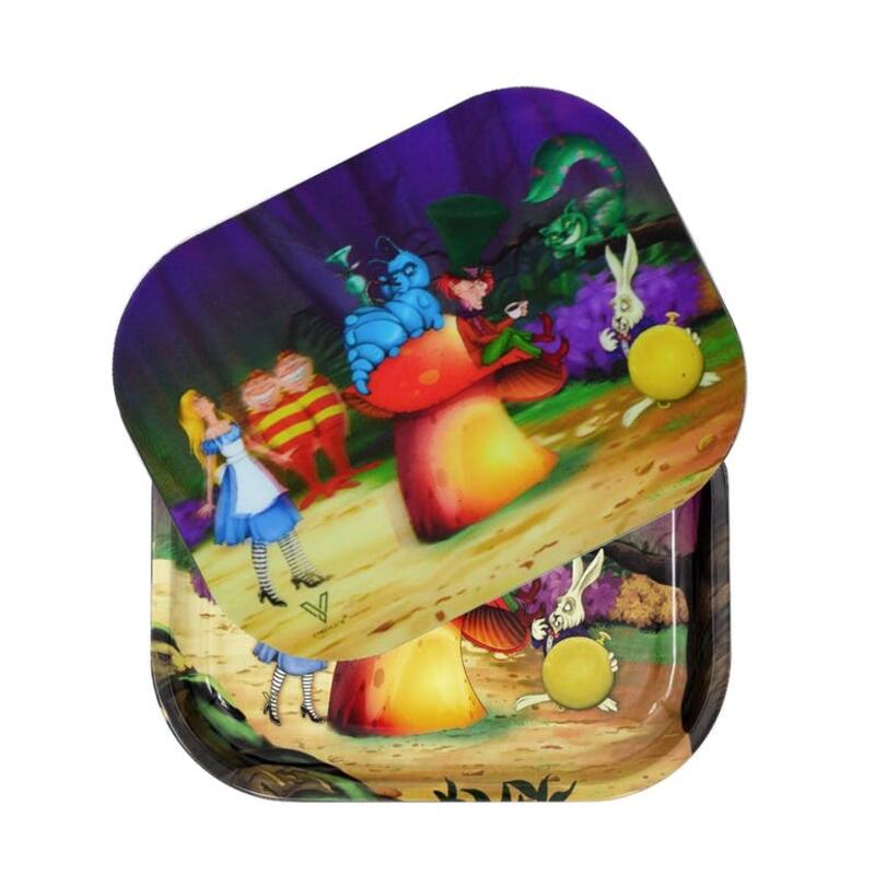 Alice Mushroom Rolling Metal Tray and 3D Lid - Small
