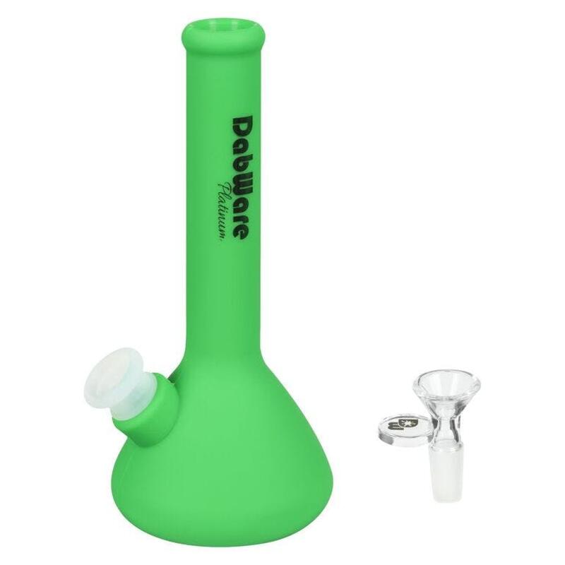 Silicone Beaker Bong (GREEN) - Silicone Beaker Bong 7.5" Bongs and Water Pipes and Rigs