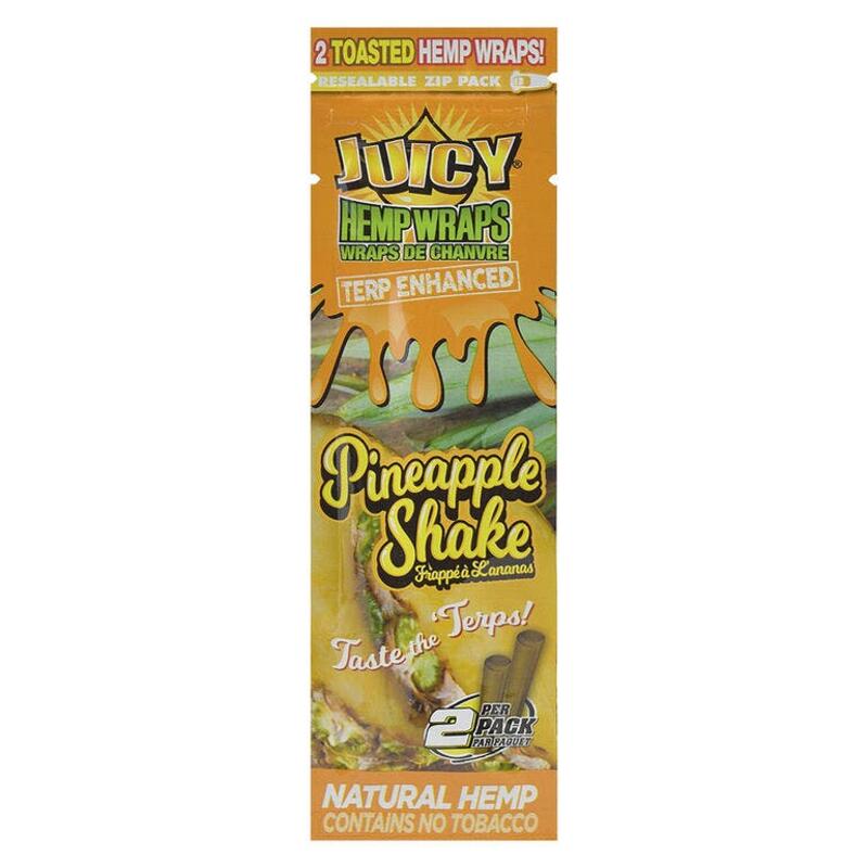 Hemp Wraps - Terp-Enhanced Pineapple Shake Hemp Wraps 2 Sheets Rolling Papers, Cones and Filters