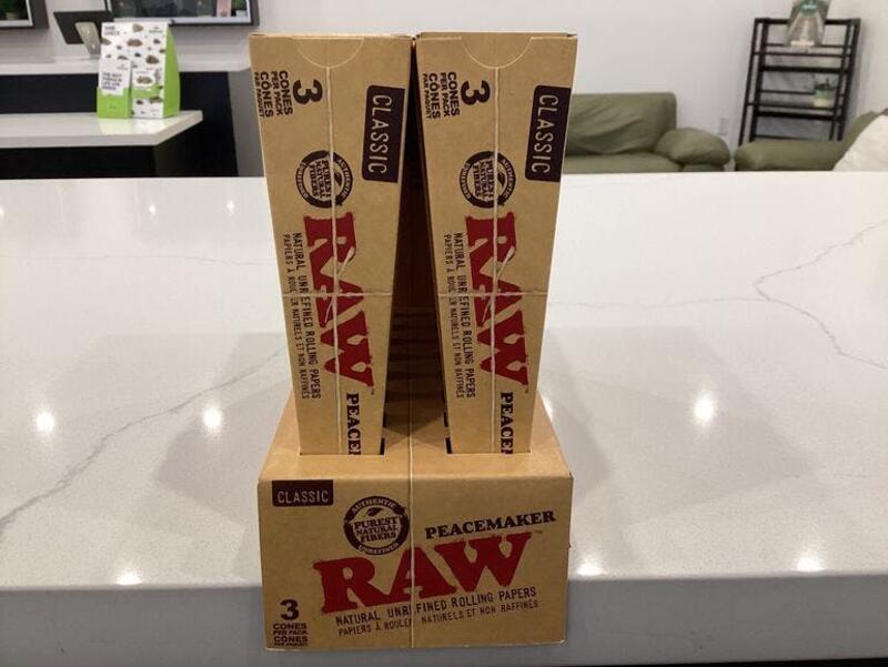 Raw Classic Natural Peacemaker Cones 3 pack - Raw Natural Unrefined Peacemaker Cones 3 pack