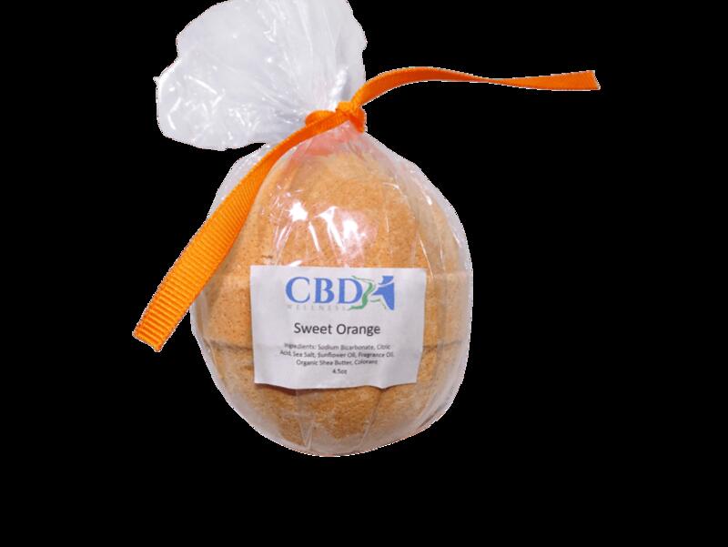 CBD Wellness 4.5oz 200mg Sweet Orange Bath Bomb