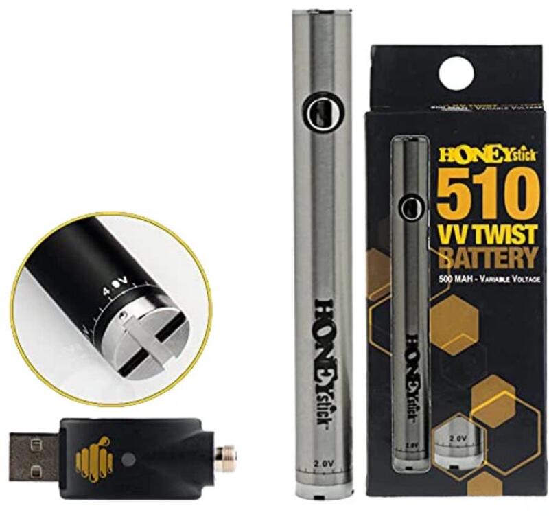 HoneyStick | Twist 510 Battery | Silver
