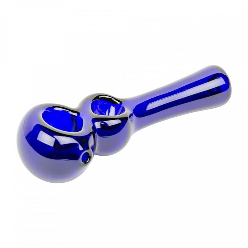 Red Eye Glass | 4.5" Blue Twice Baked | Hand Pipe