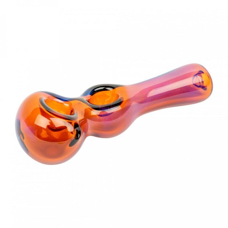 Red Eye Glass | 4.5" Amber Twice Baked | Hand Pipe