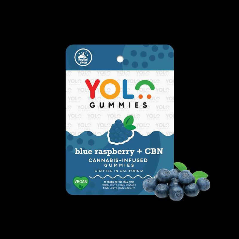 Yolo Gummies Blue Raspberry + CBN for Sleep 10mg THC 5mg CBN