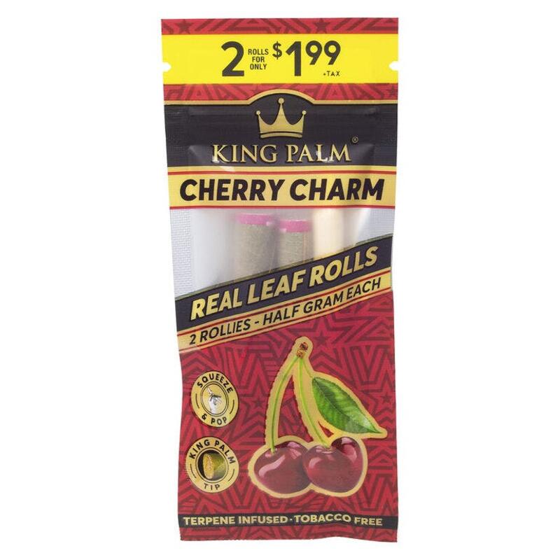 Blunts - Pre Rolled - King Palm Flavored - Cherry Charm Rollie 2 pk
