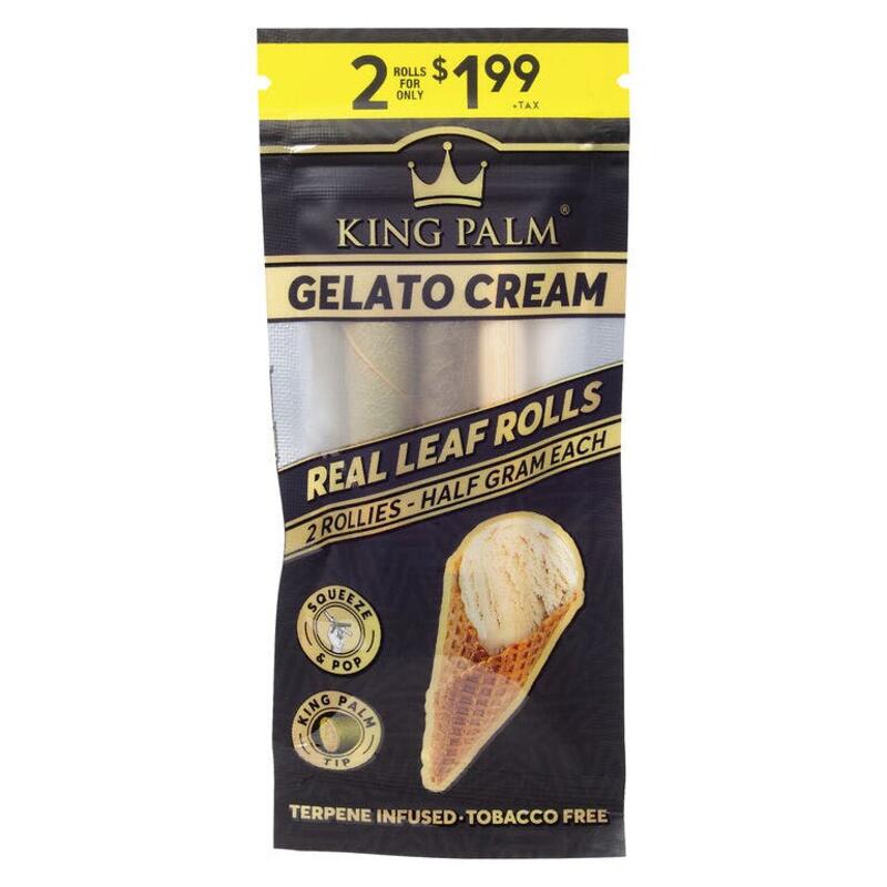 Blunts - Pre Rolled - King Palm Flavored - Gelato Cream Rollie 2 pk