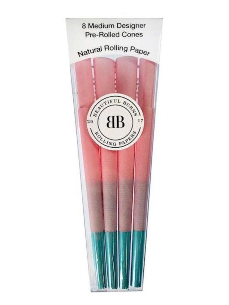 Beautiful Burns Cones - 8 packs - Pink & Teal Cones