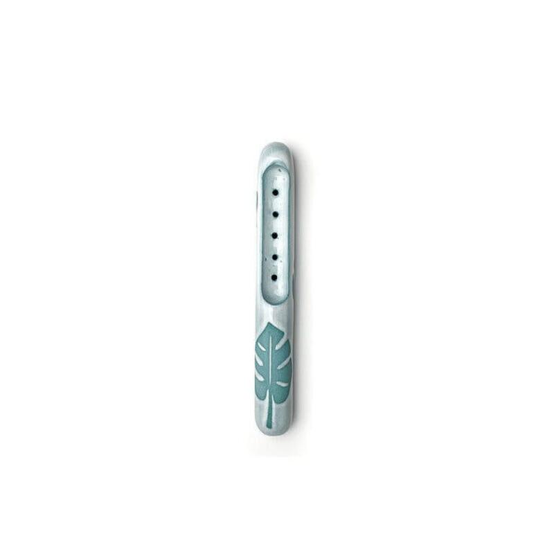 Contraband Monstera Leaf Slim Pipe - Frosted
