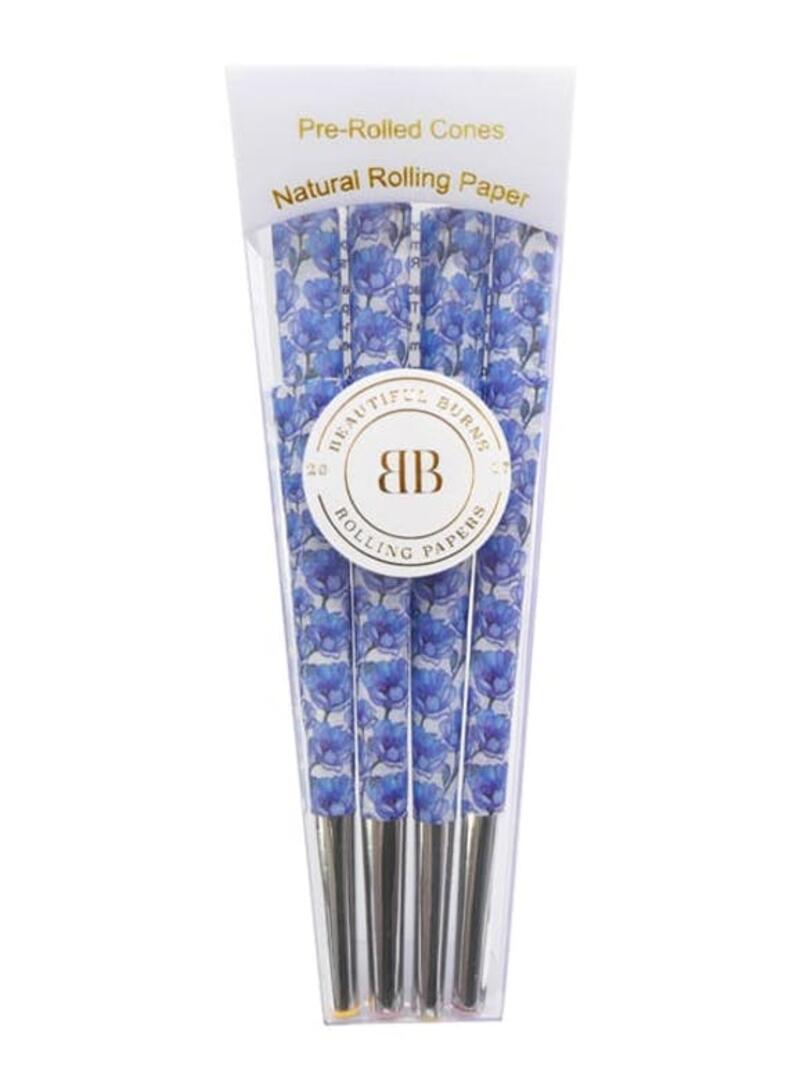 Beautiful Burns Cones - 8 packs - BB Blue Flowers Cones