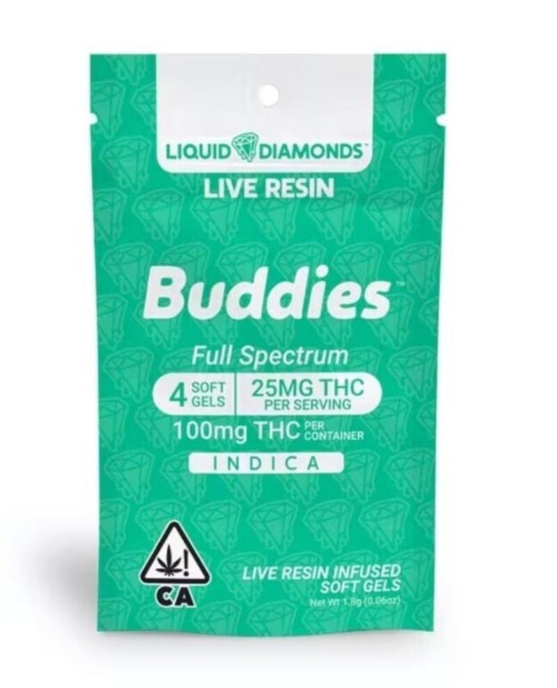 Buddies - LIVE DIAMOND- INDICA 25mg Capsule 4pc