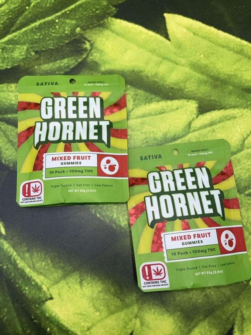 Green Hornet Sativa Gummies 100mg- Mixed Fruit
