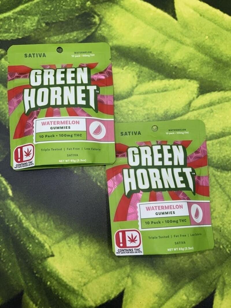Green Hornet Sativa Gummies 100mg- Watermelon