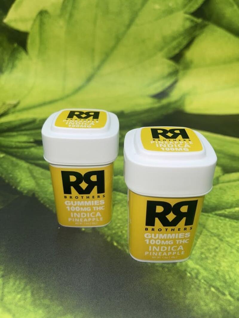 RR Brothers Indica 100mg Gummies- Pineapple