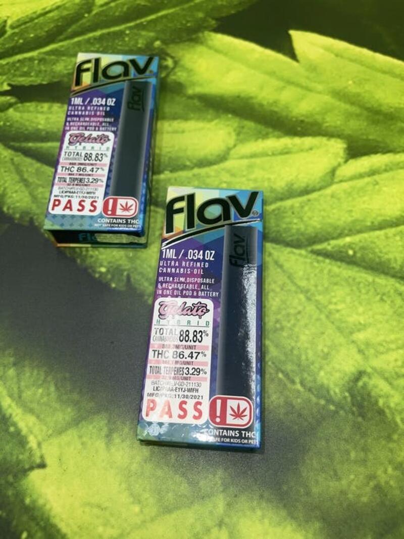 Flav Ultra Slim Disposable & Rechargeable Battery- Gelato