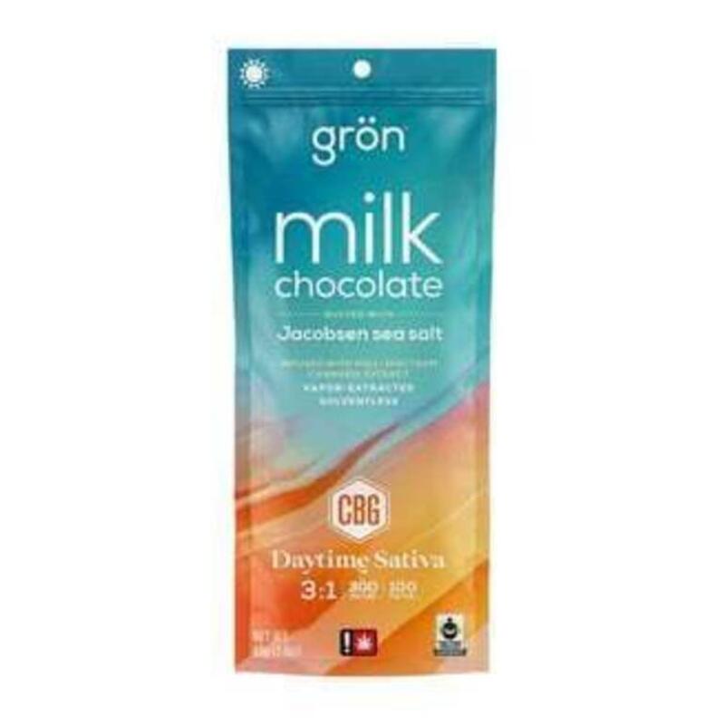 3:1 Milk Chocolate w/ Sea Salt - Daytime Sativa (300mg CBG /100mg THC) | Grön (REC)