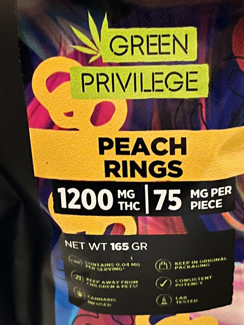 The Green Privilege Peach Rings 1200mg