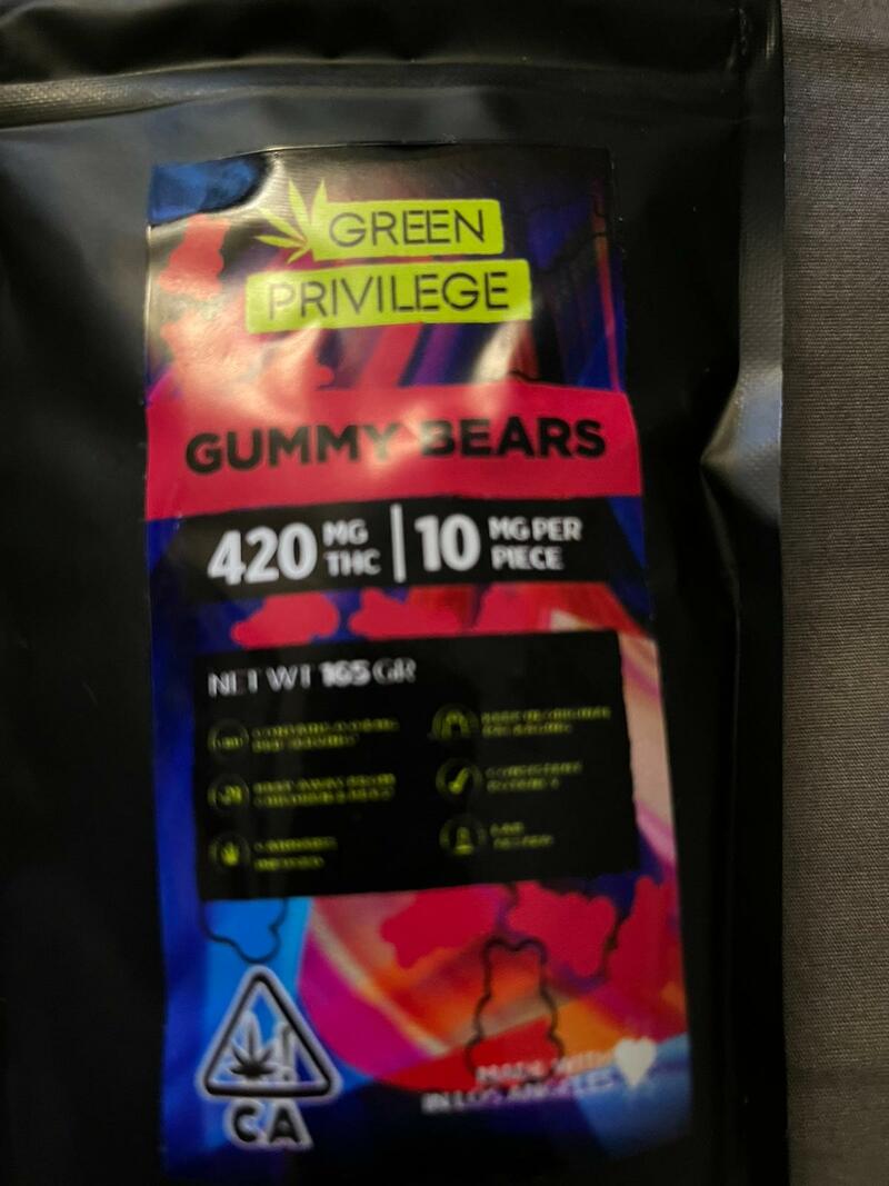 The Green Privilege Gummy Bears 420mg