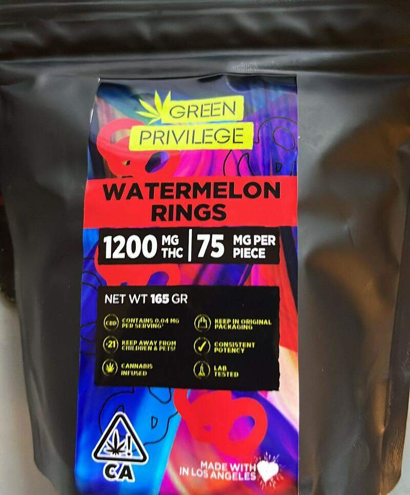 The Green Privilege Watermelon Rings 1200 mg