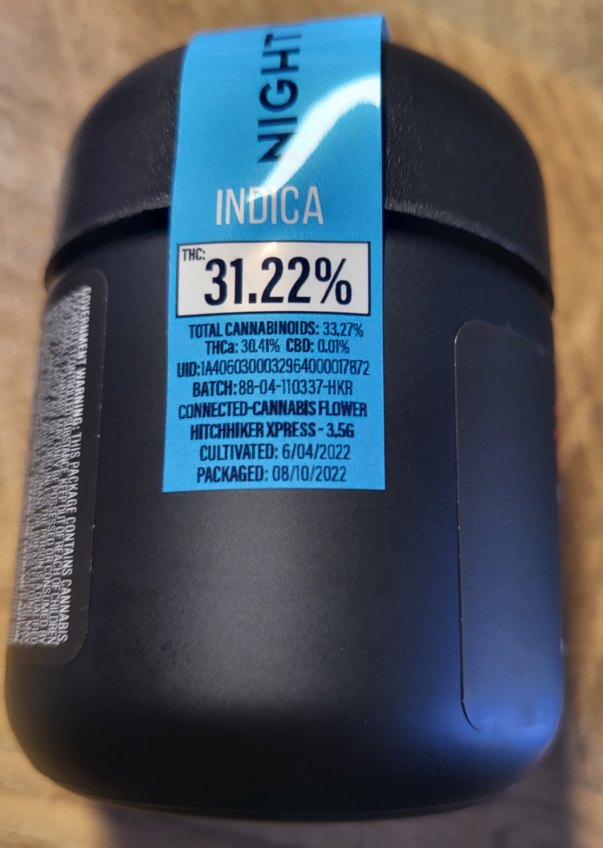 Night King 31.22% Indica collab with Connected x Pixxl