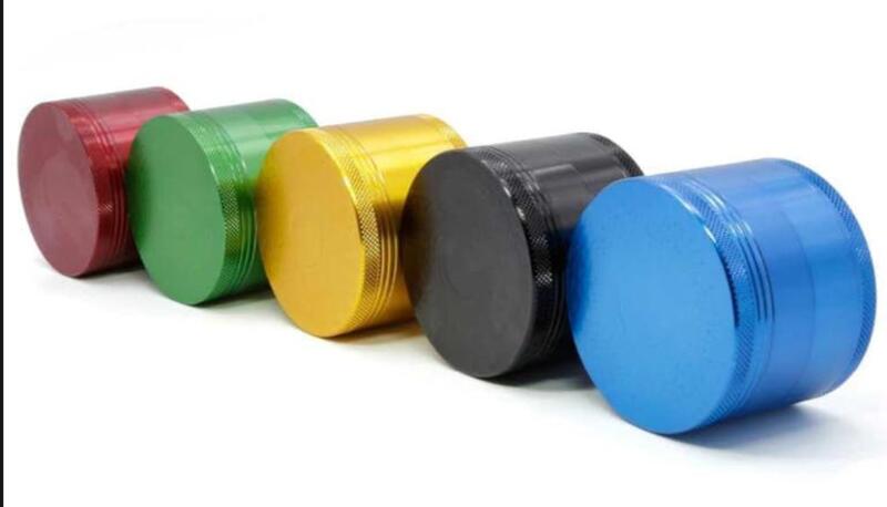 Grinder | Solid Colour 4 part storage 56mm Zinc | Assorted Colours