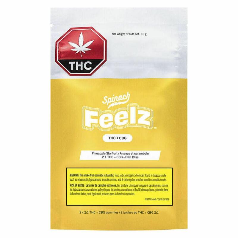 SPINACH FEELZ | THC+CBG Pineapple Starfruit Soft Chews 2x5g