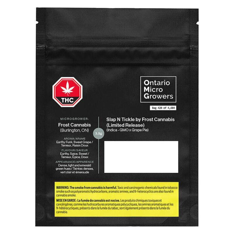 Ontario Micro Growers | Slap N Tickle by Frost Cannabis 3.5g Dried Flower