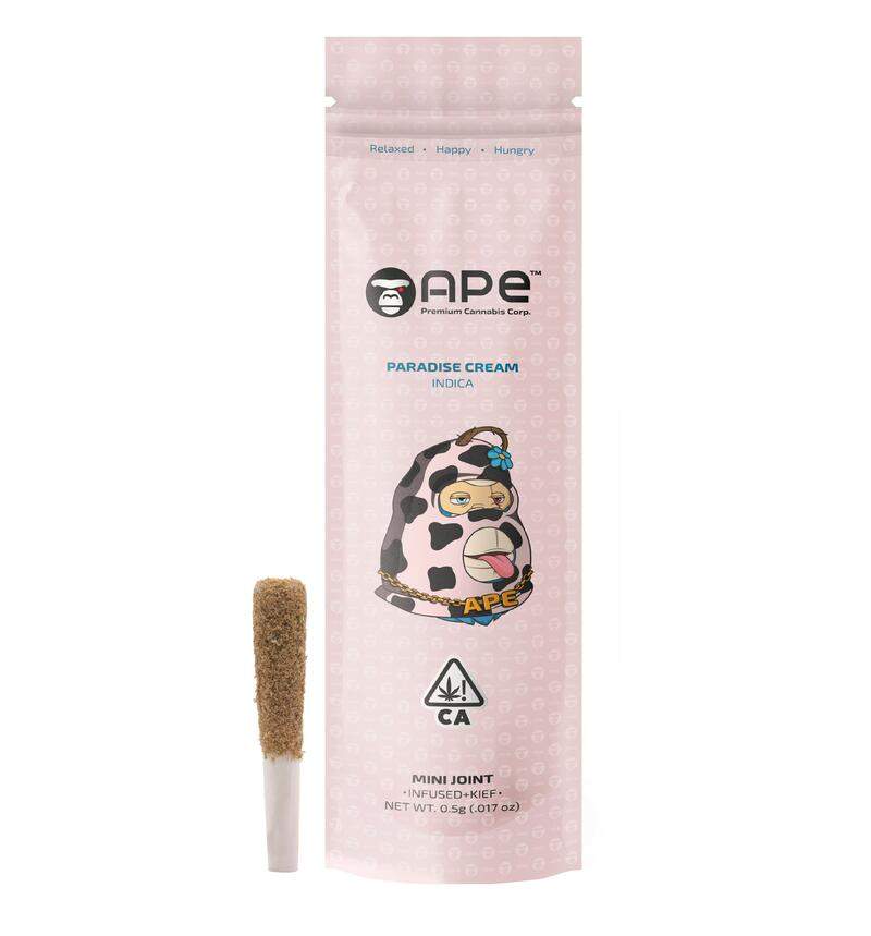 APE Mini joints infused+kief 0.5g (.017oz) Paradise Cream - Sativa