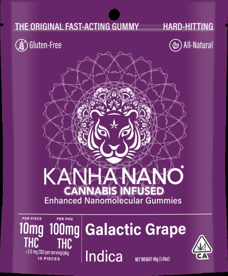 Kanha Nano Galactic Grape 100mg THC 10mg piece - Indica