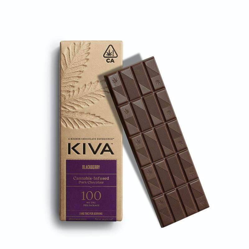 Kiva Blackberry Dark Chocolate Bar - 100MG