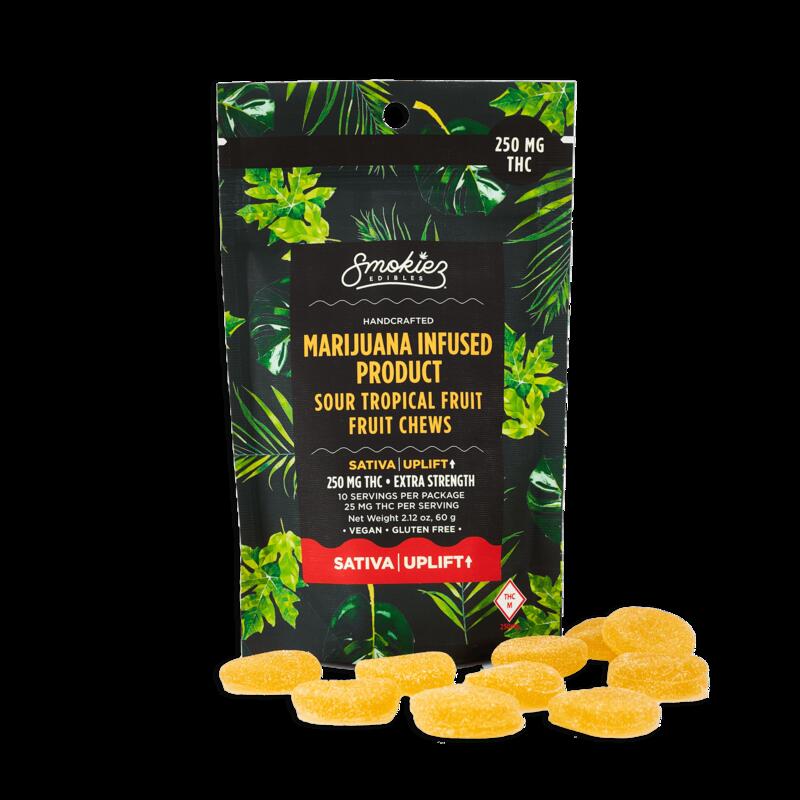 Smokiez SATIVA Sour Tropical Fruit Chews - 250mg - MO