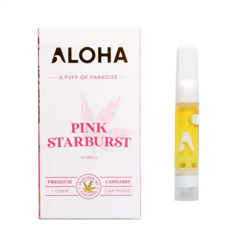Aloha Carts - Pink Starburst  - 1 Gram - Hybrid made with premium distillate oil