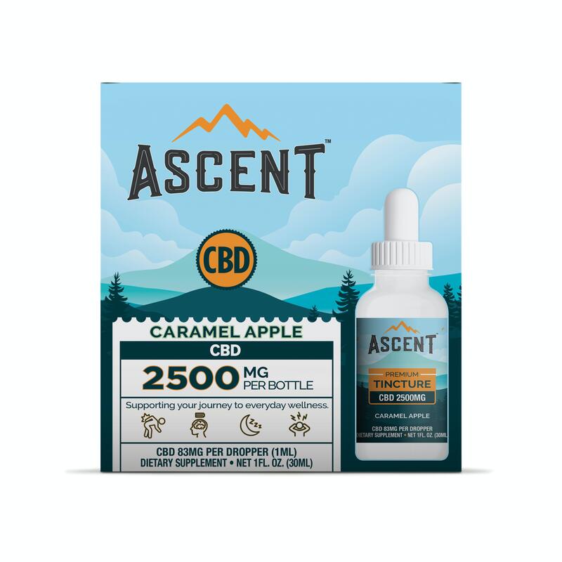 Ascent Cannabis Tincture - 2500mg CBD - Caramel Apple