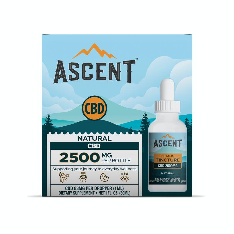 Ascent Cannabis Tincture - 2500mg CBD - Natural