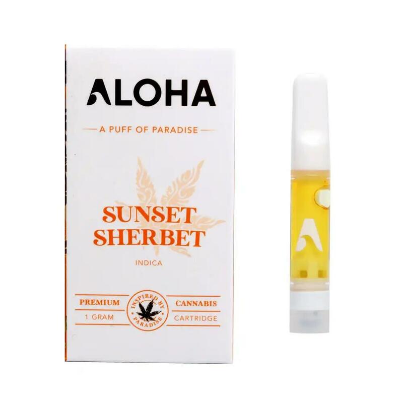 Aloha Sunset Sherbert Premium Distillate Cartridge 1 Gram