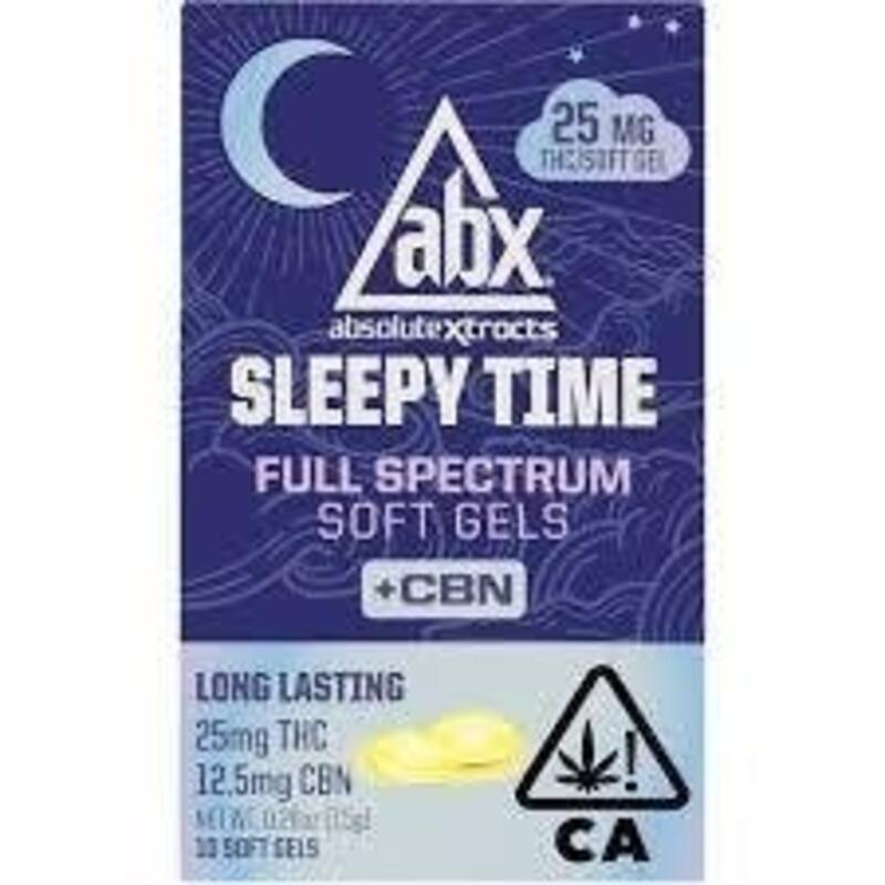 ABX - Sleepy Time Solventless +CBN Soft Gels 25mg (10 capsules)
