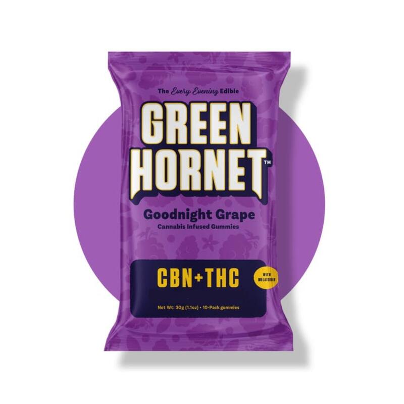 Green Hornet - Goodnight Grape Gummies 2:1 10 Pack - 100mg