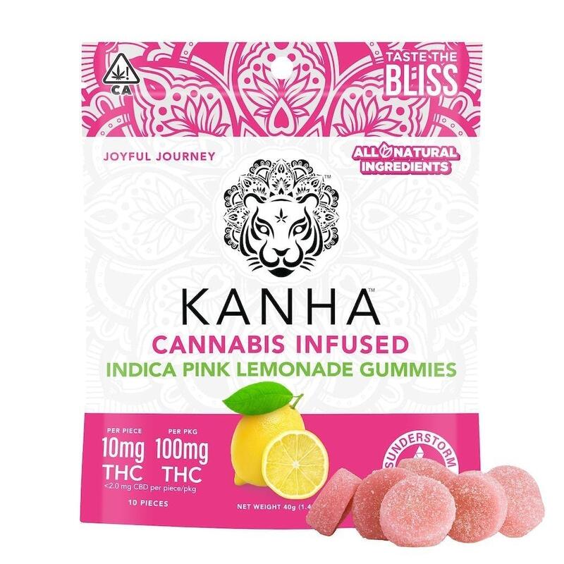 Kanha - Pink Lemonade - 100mg - 10 Pack Indica