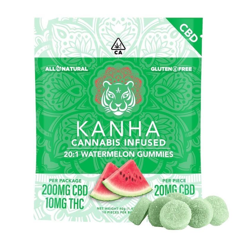 Kanha - Watermelon 20:1 - 200mg CBD - 10 Pack High CBD