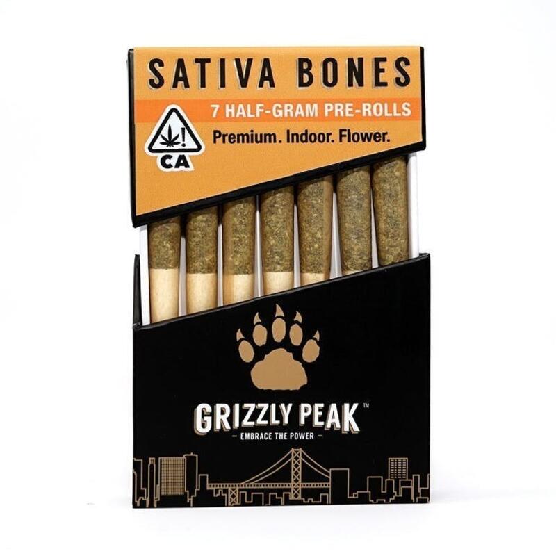 Grizzly Peak - Sativa Bones- 3.5 pre roll pack - .5g 7 Pack Sativa