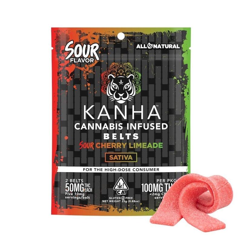 Kanha - Cherry Limeade Sour Belt - 100mg (2pk) - 2 Pack Belts Sativa