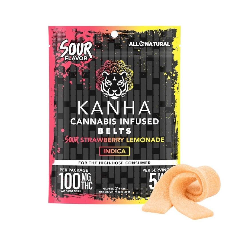 Kanha - Strawberry Lemonade Sour Belt - 100mg (2pk) - 2 Pack Belts Indica