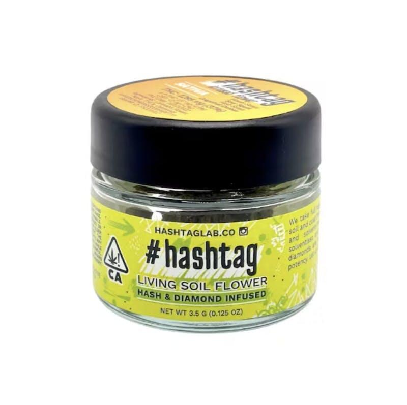 hashtag - Sour Squirt Flower x Grapefruit Durban Hash Diamond Infused Flower 3.5g - Eighth Infus...