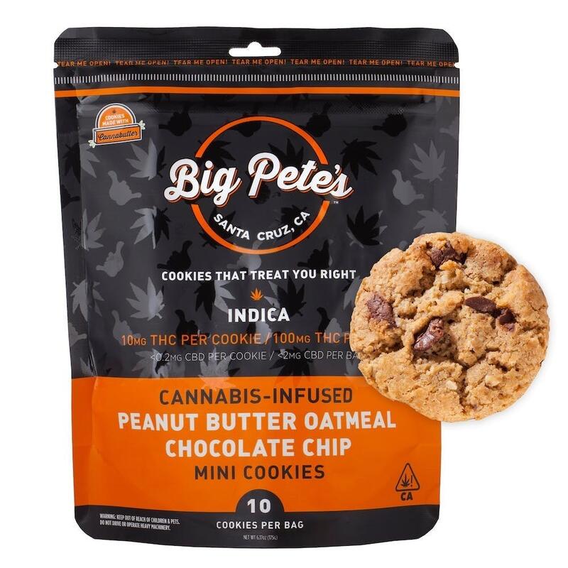 Big Pete's - PeanutButter Oatmeal Chocolate Chip - Big Pete's Mini Cookies 100mg - 100 items