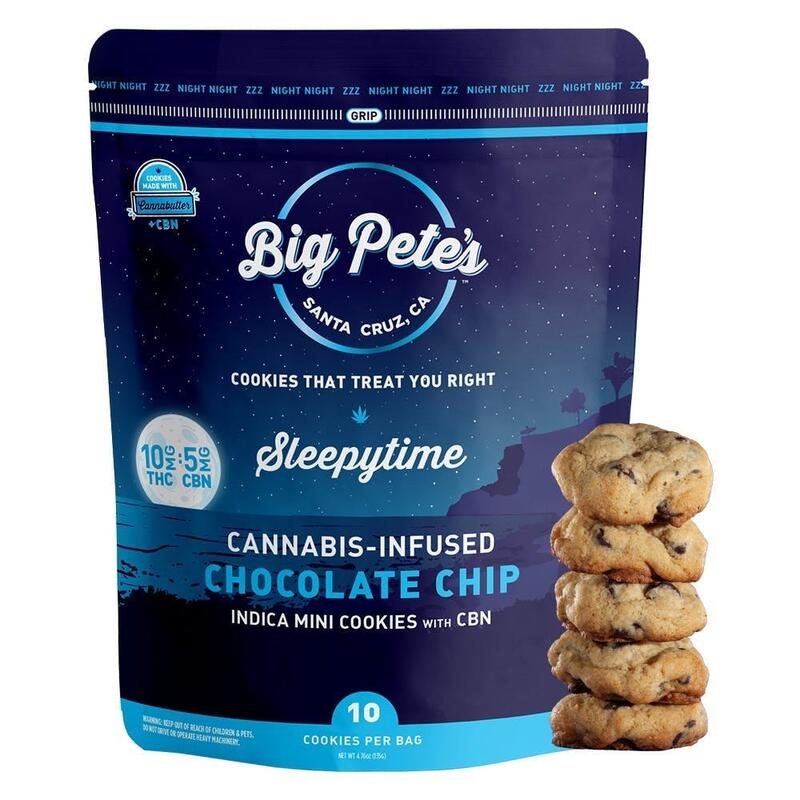 Big Pete's - Chocolate Chip (CBN cookies)- Big Pete's Sleepytime Cookies 10-pk 100mg 2:1 THC 10mg...